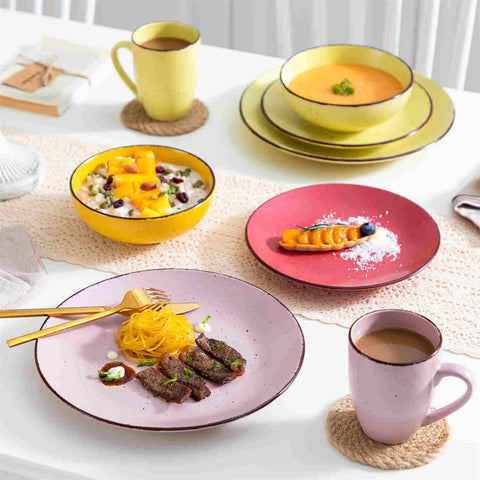 Colorful rustic dinnerware sets