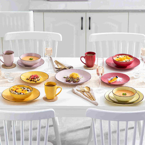 Colorful rustic dinnerware sets