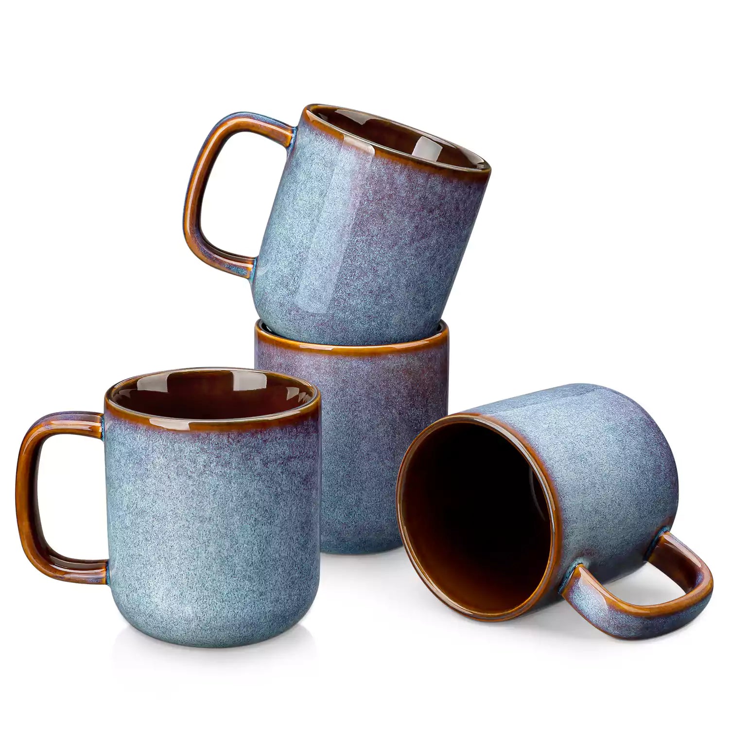 Cup of coffee with latte art cookies and coffee beans on a wooden table featuring onion mugs set of 4 in 16oz