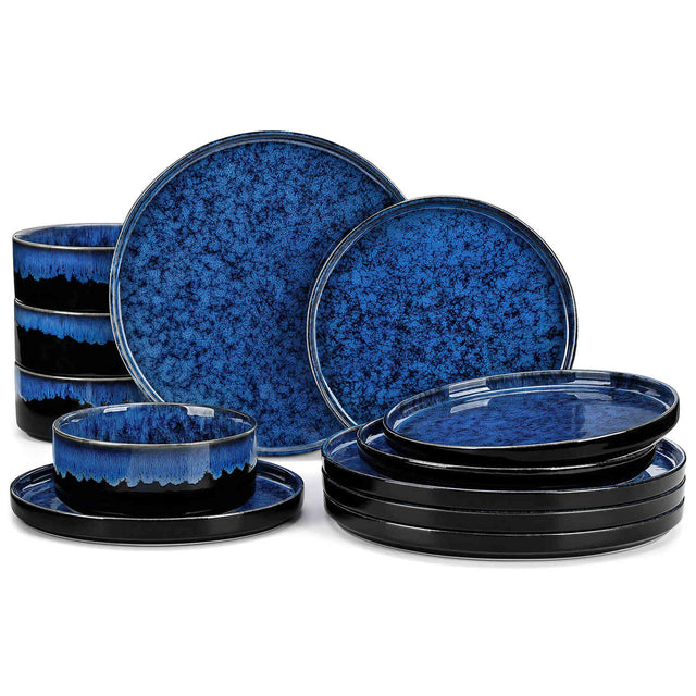 Starry Straight-Edge 12 Piece Dinnerware Set