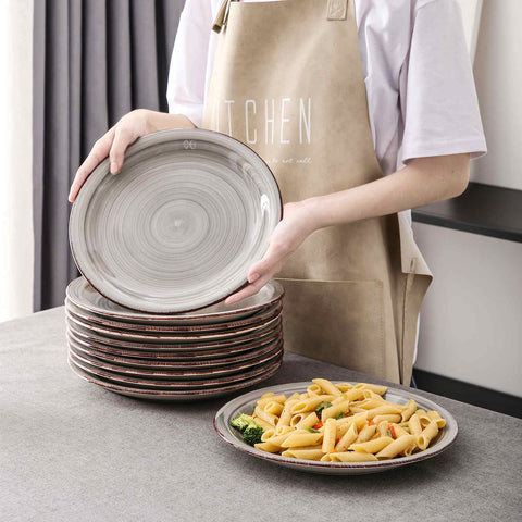 Grey Dinner Plates Set