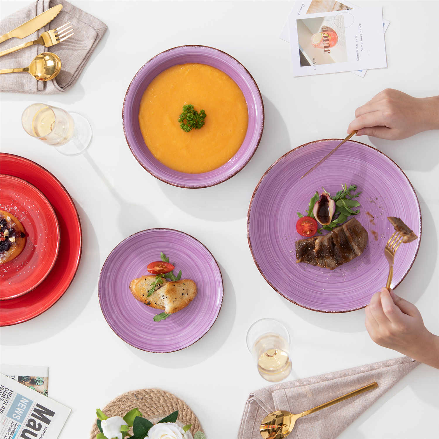 Multicolor dinnerware set