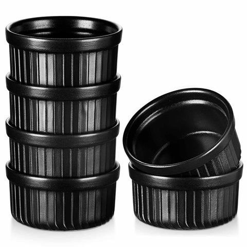 Schwarze Auflaufförmchen im 6er-Set