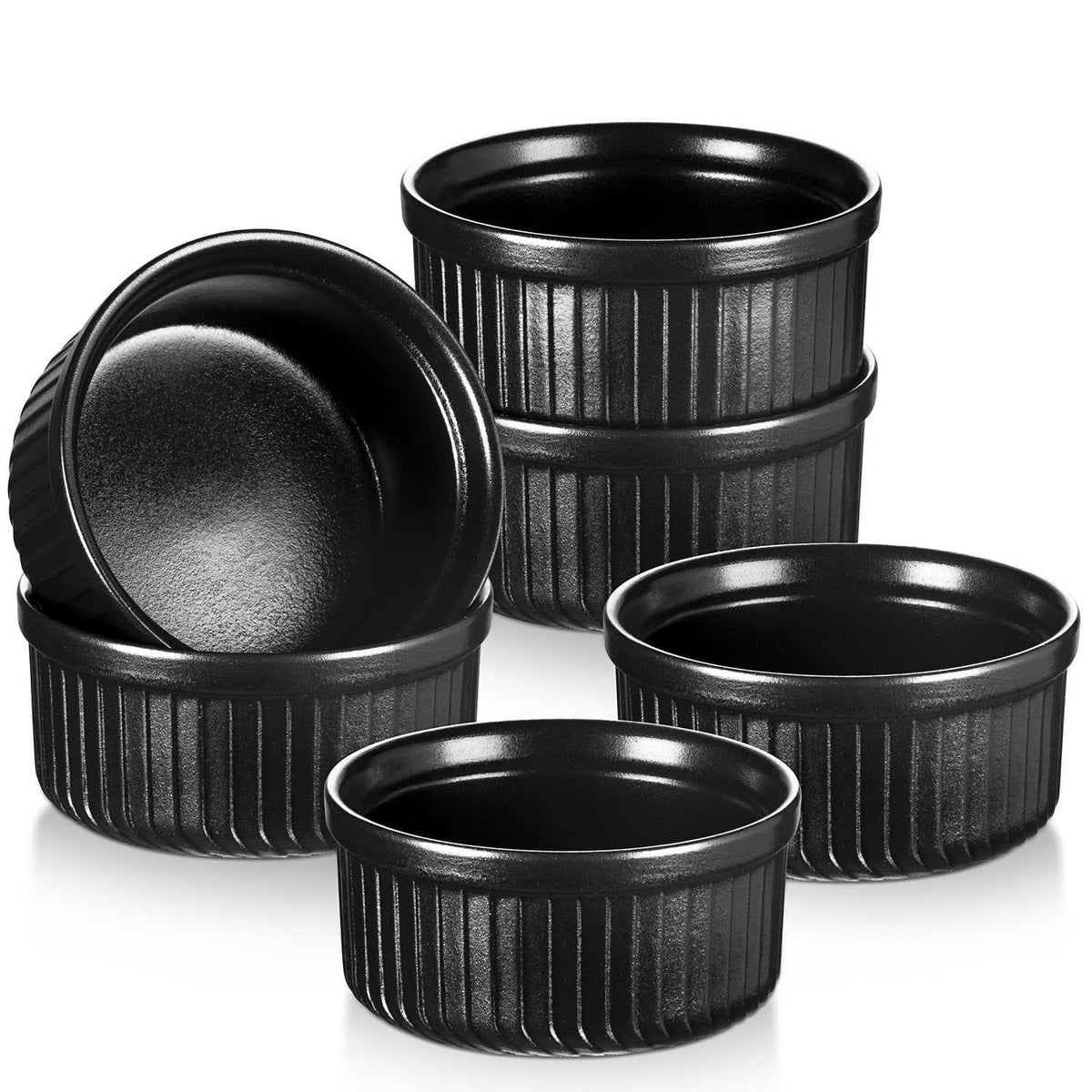 Negro Ramekins Set de 6
