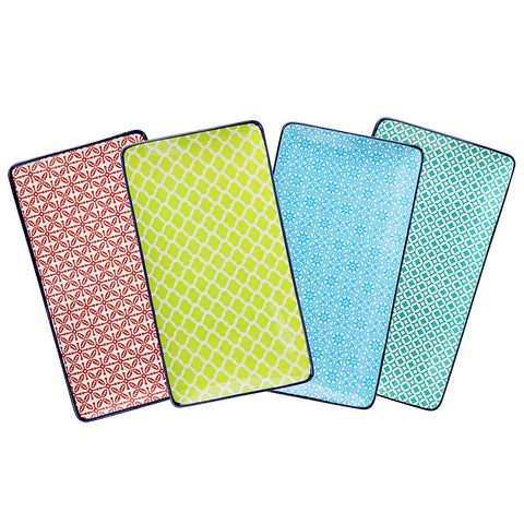 Macaron Juego de 4 platos rectangulares