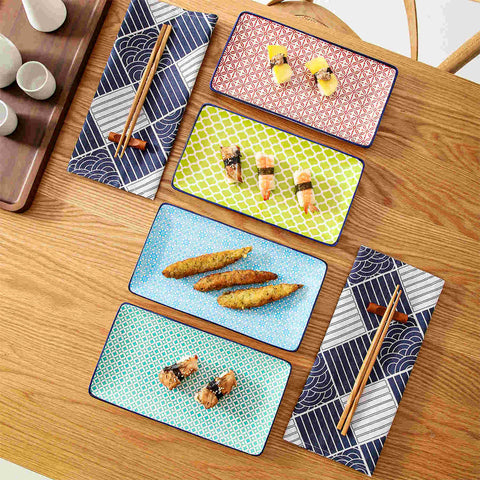 Macaron Juego de 4 platos rectangulares