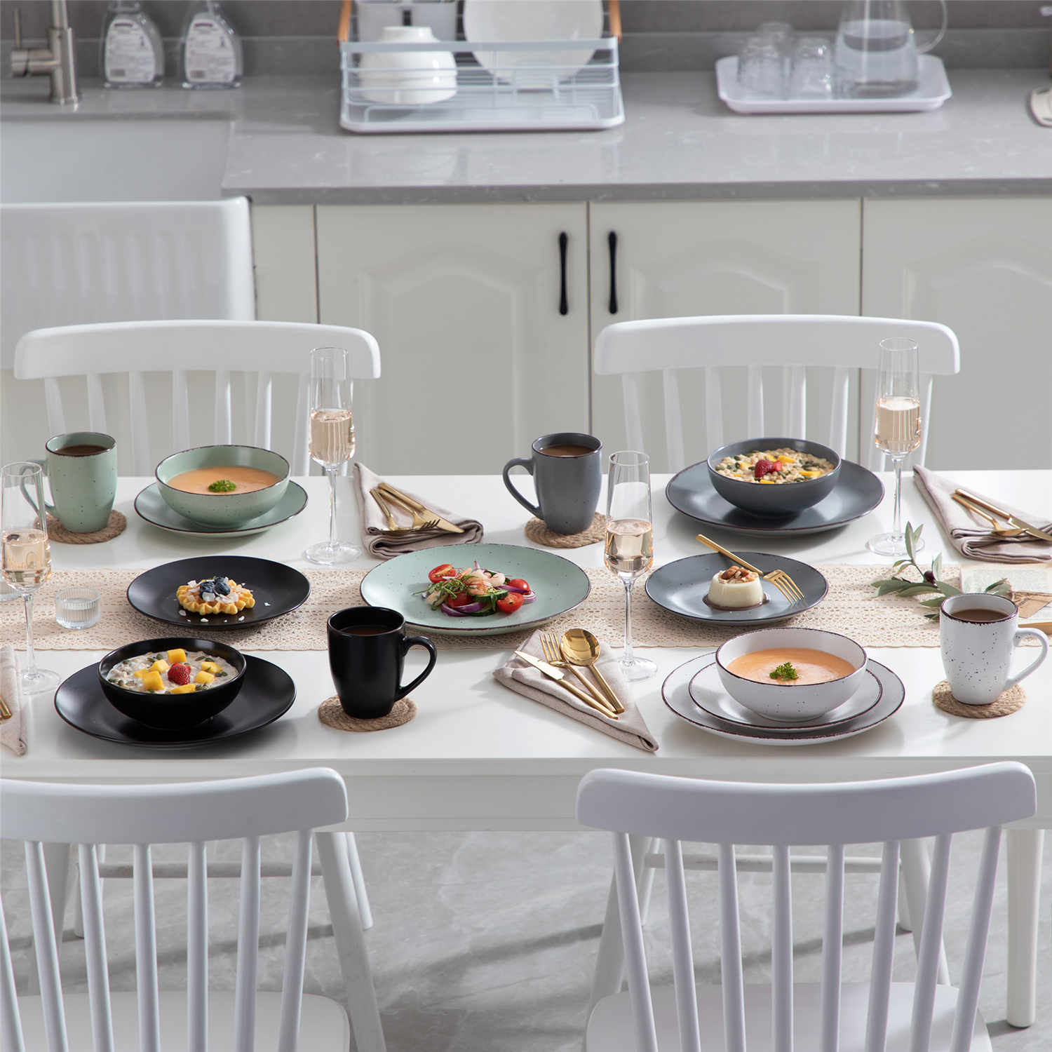 Multicolor rustic dinnerware sets